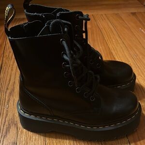 Doc Martens Black Platform Combat Boots with Durable Soles